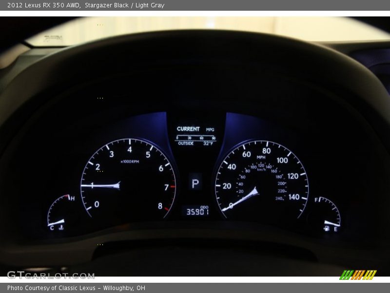 Stargazer Black / Light Gray 2012 Lexus RX 350 AWD