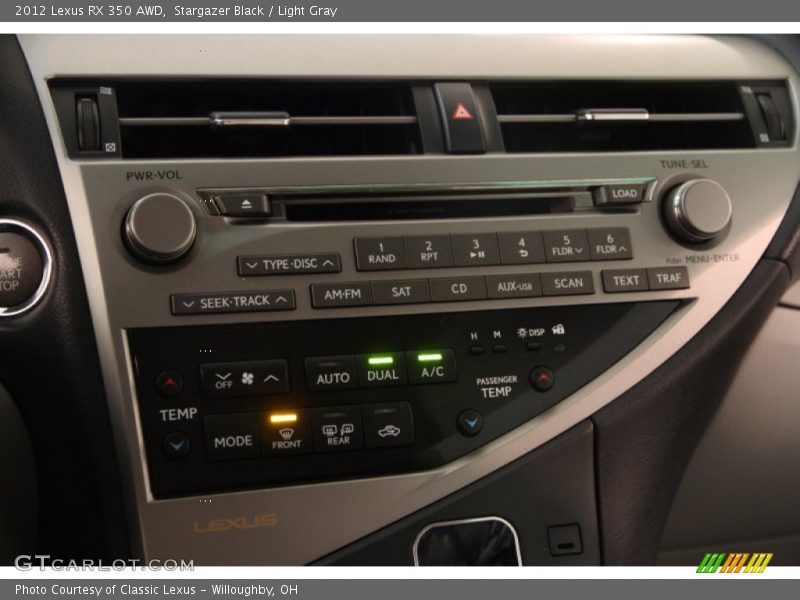 Stargazer Black / Light Gray 2012 Lexus RX 350 AWD