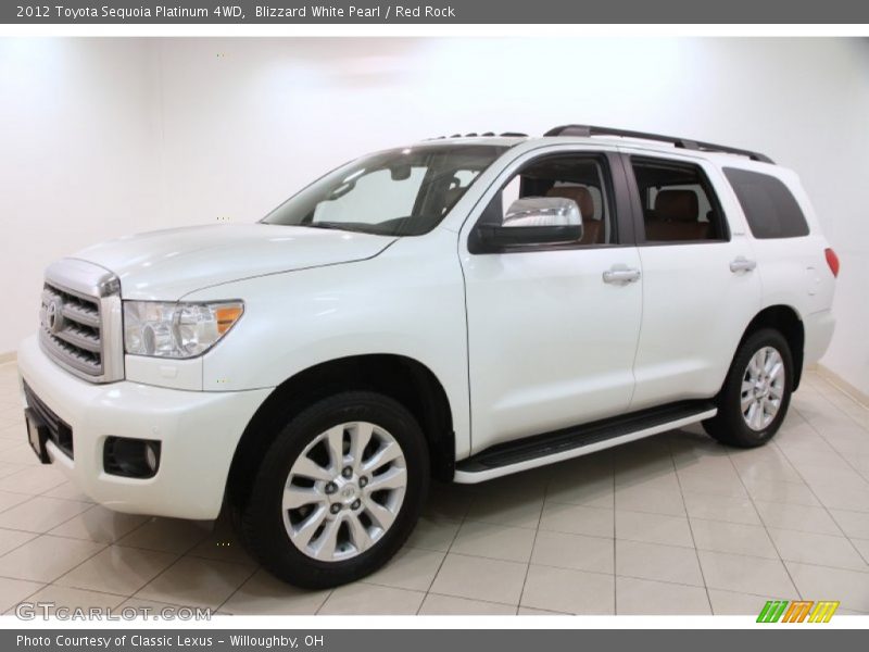 Blizzard White Pearl / Red Rock 2012 Toyota Sequoia Platinum 4WD