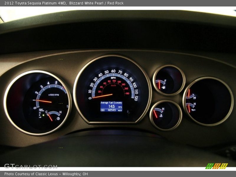 Blizzard White Pearl / Red Rock 2012 Toyota Sequoia Platinum 4WD