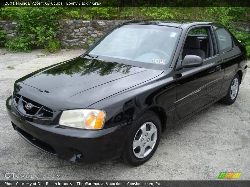 Ebony Black / Gray 2001 Hyundai Accent GS Coupe