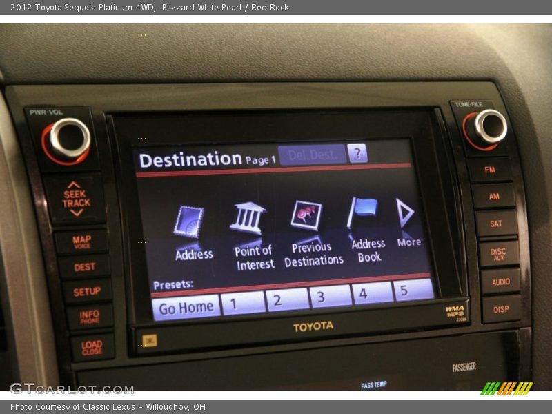 Blizzard White Pearl / Red Rock 2012 Toyota Sequoia Platinum 4WD