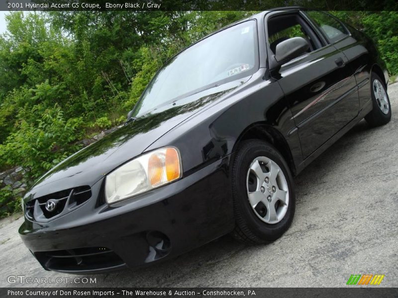 Ebony Black / Gray 2001 Hyundai Accent GS Coupe