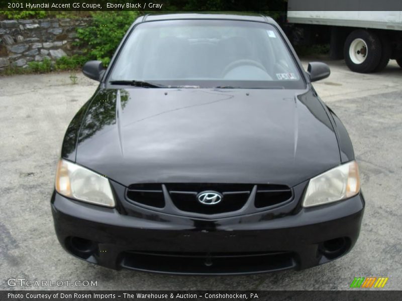 Ebony Black / Gray 2001 Hyundai Accent GS Coupe