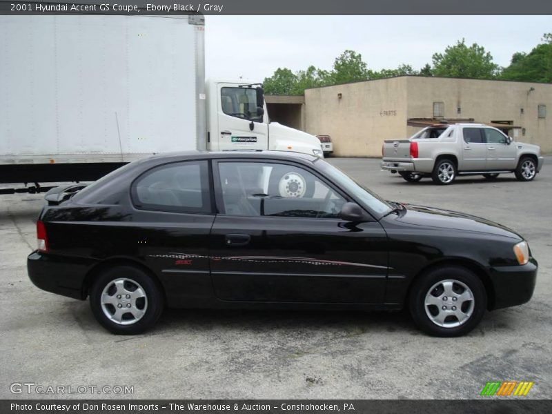 Ebony Black / Gray 2001 Hyundai Accent GS Coupe