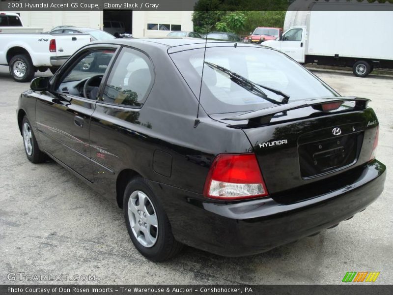 Ebony Black / Gray 2001 Hyundai Accent GS Coupe