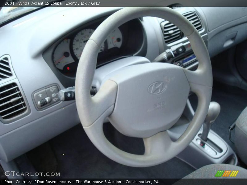 Ebony Black / Gray 2001 Hyundai Accent GS Coupe