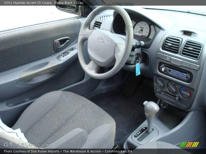 Ebony Black / Gray 2001 Hyundai Accent GS Coupe