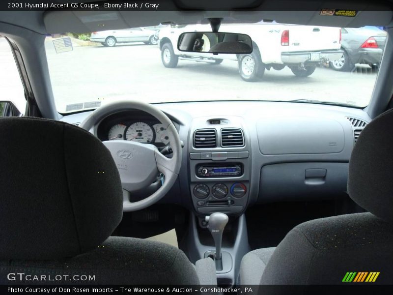 Ebony Black / Gray 2001 Hyundai Accent GS Coupe