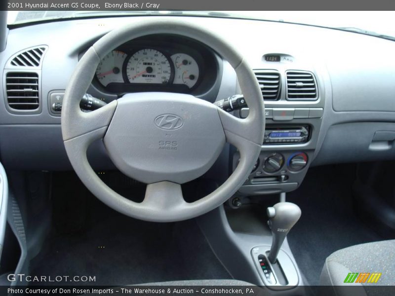 Ebony Black / Gray 2001 Hyundai Accent GS Coupe