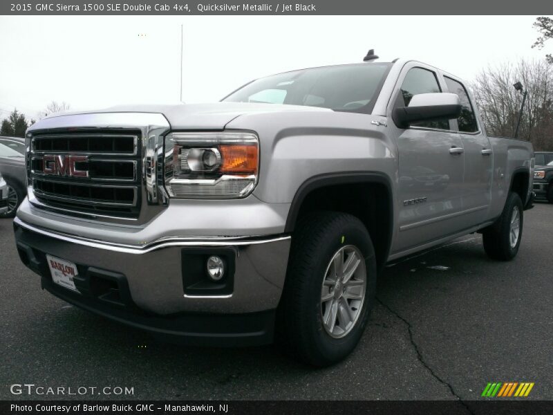 Quicksilver Metallic / Jet Black 2015 GMC Sierra 1500 SLE Double Cab 4x4