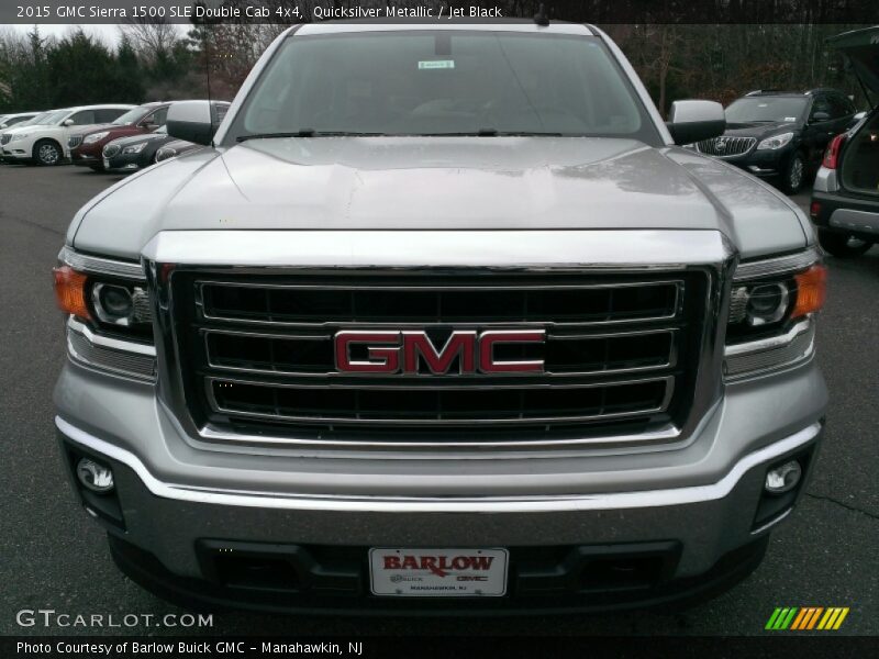 Quicksilver Metallic / Jet Black 2015 GMC Sierra 1500 SLE Double Cab 4x4