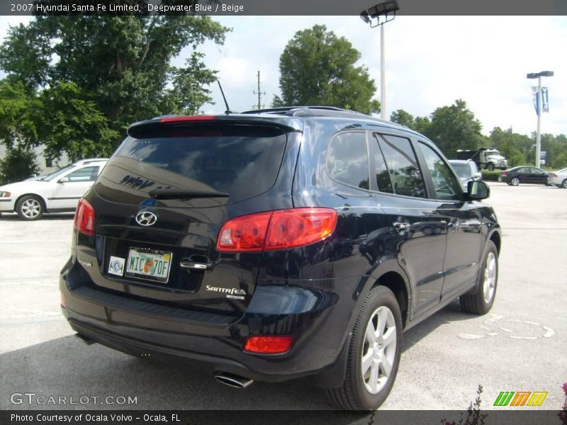 Deepwater Blue / Beige 2007 Hyundai Santa Fe Limited