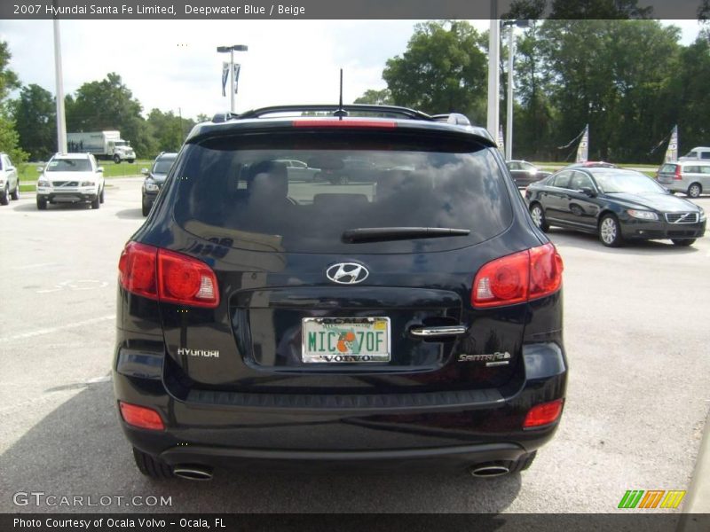 Deepwater Blue / Beige 2007 Hyundai Santa Fe Limited