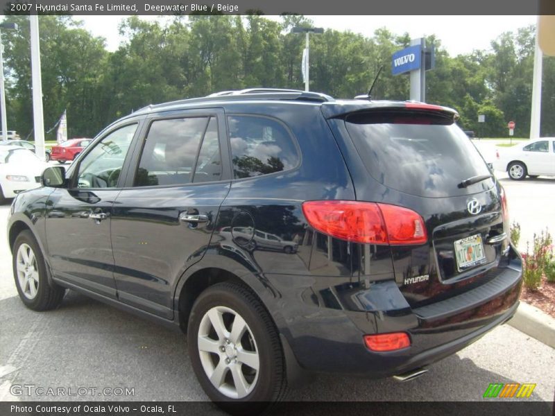 Deepwater Blue / Beige 2007 Hyundai Santa Fe Limited