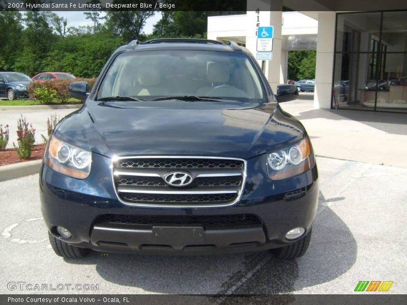 Deepwater Blue / Beige 2007 Hyundai Santa Fe Limited