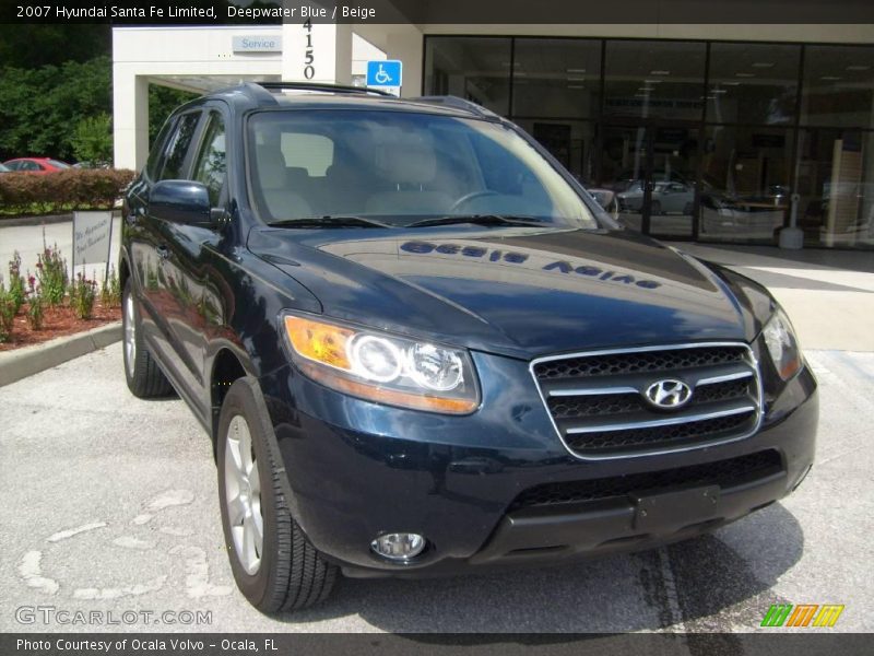 Deepwater Blue / Beige 2007 Hyundai Santa Fe Limited