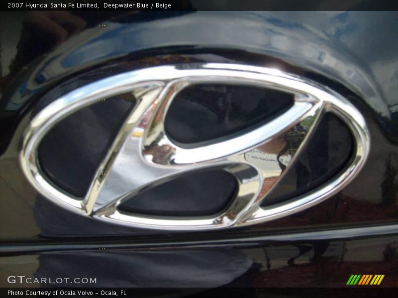 Deepwater Blue / Beige 2007 Hyundai Santa Fe Limited