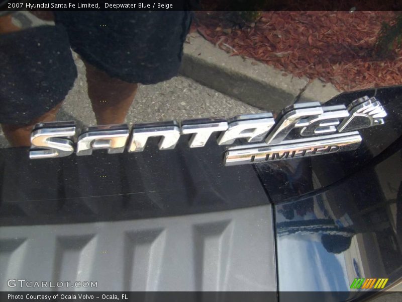 Deepwater Blue / Beige 2007 Hyundai Santa Fe Limited