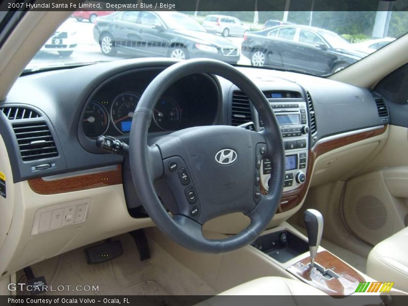 Deepwater Blue / Beige 2007 Hyundai Santa Fe Limited