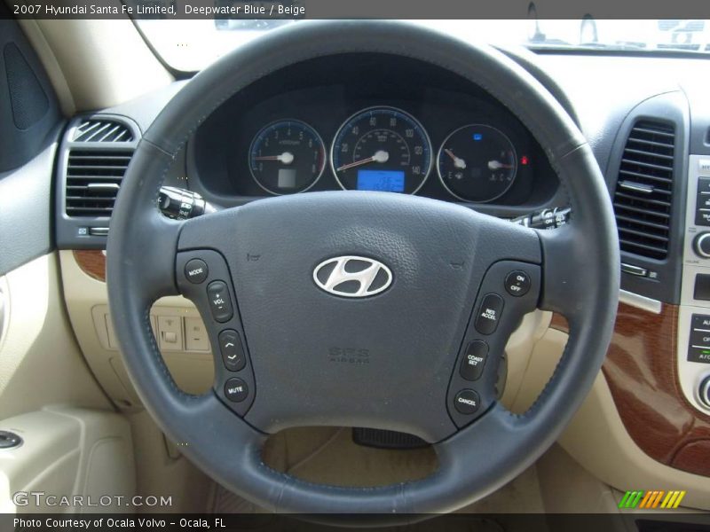 Deepwater Blue / Beige 2007 Hyundai Santa Fe Limited