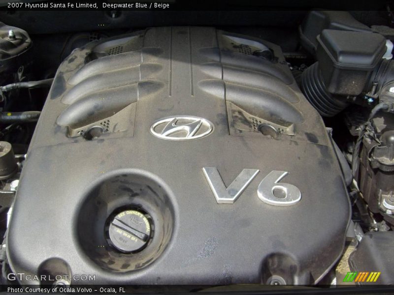 Deepwater Blue / Beige 2007 Hyundai Santa Fe Limited