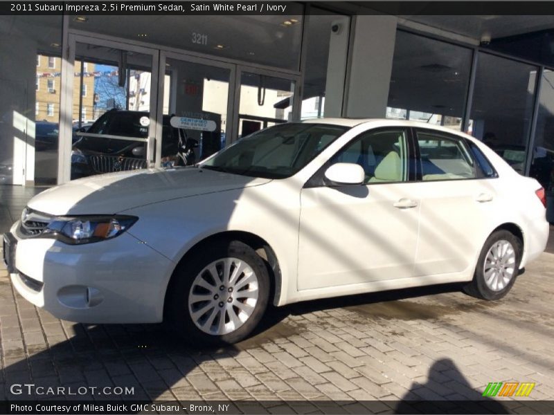 Satin White Pearl / Ivory 2011 Subaru Impreza 2.5i Premium Sedan