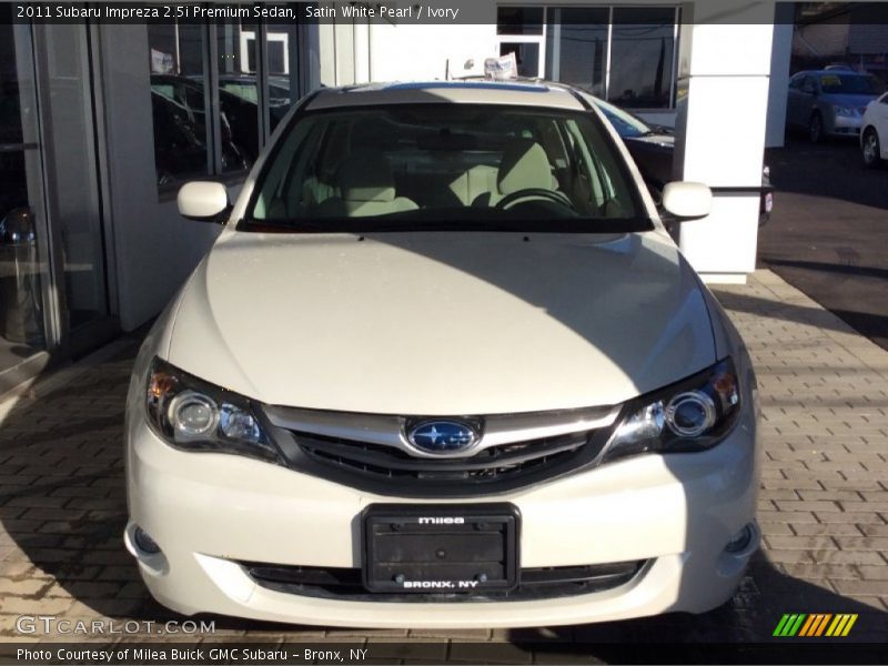 Satin White Pearl / Ivory 2011 Subaru Impreza 2.5i Premium Sedan