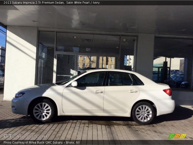 Satin White Pearl / Ivory 2011 Subaru Impreza 2.5i Premium Sedan