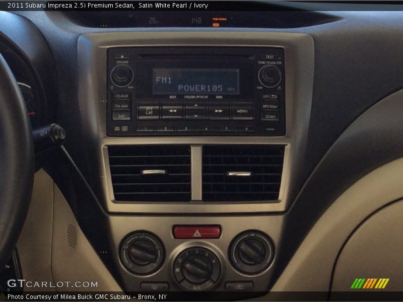 Satin White Pearl / Ivory 2011 Subaru Impreza 2.5i Premium Sedan