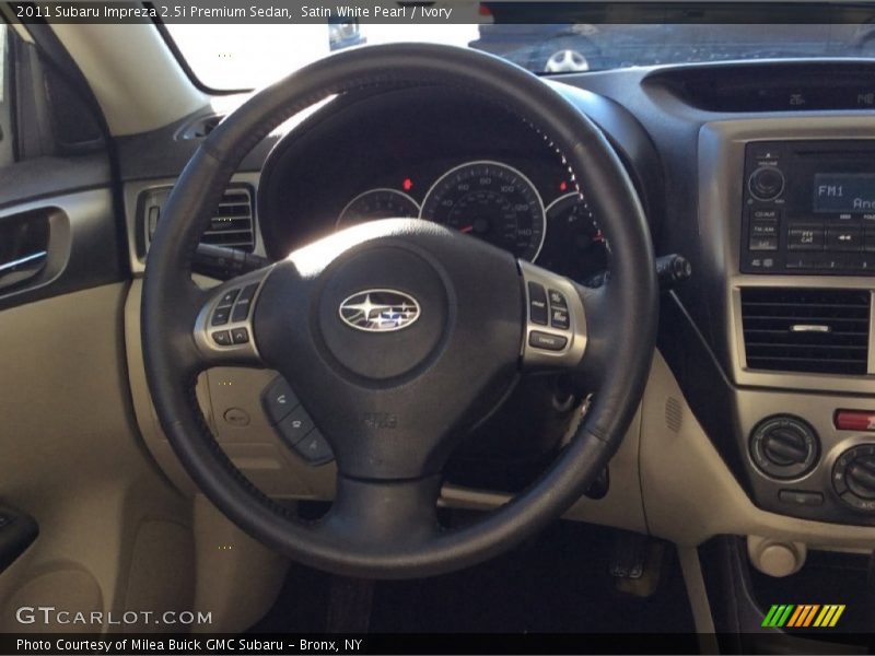 Satin White Pearl / Ivory 2011 Subaru Impreza 2.5i Premium Sedan