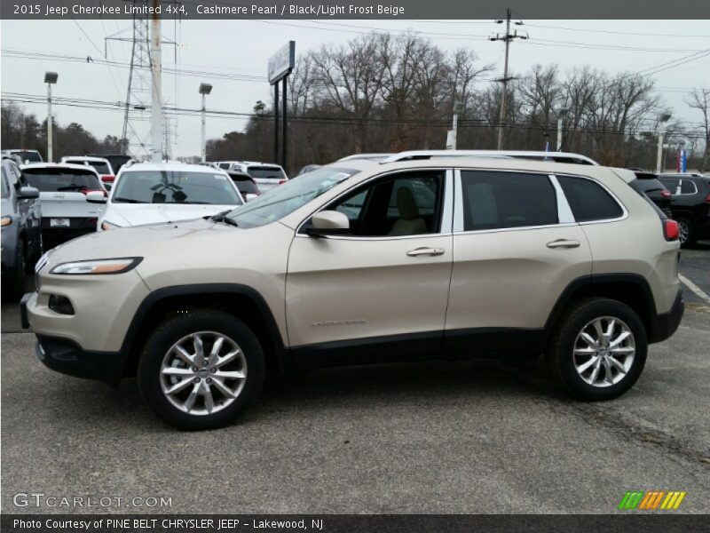 Cashmere Pearl / Black/Light Frost Beige 2015 Jeep Cherokee Limited 4x4