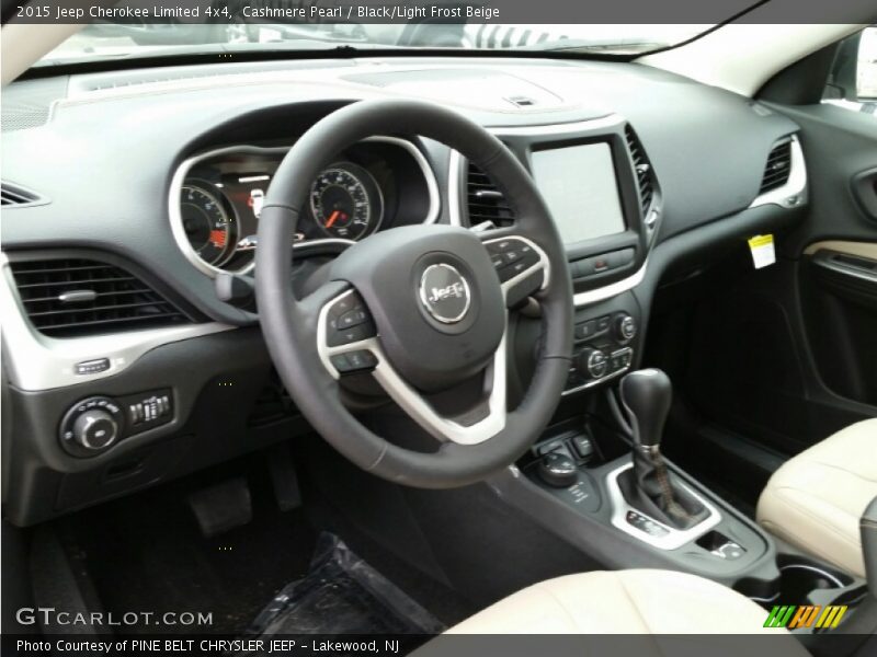 Cashmere Pearl / Black/Light Frost Beige 2015 Jeep Cherokee Limited 4x4