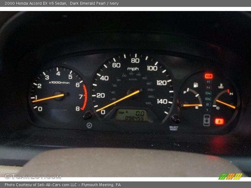 Dark Emerald Pearl / Ivory 2000 Honda Accord EX V6 Sedan