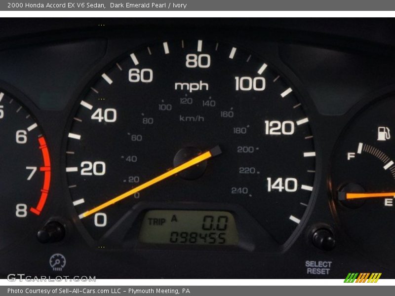 Dark Emerald Pearl / Ivory 2000 Honda Accord EX V6 Sedan