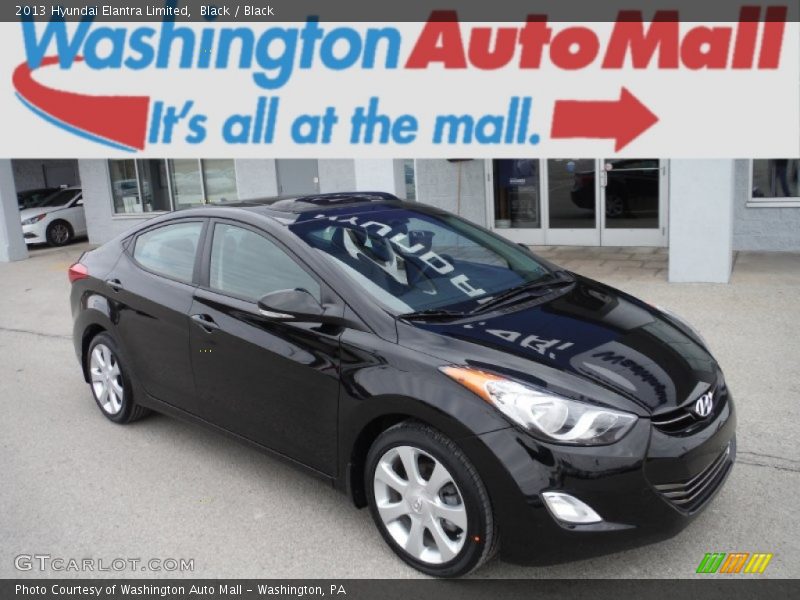 Black / Black 2013 Hyundai Elantra Limited