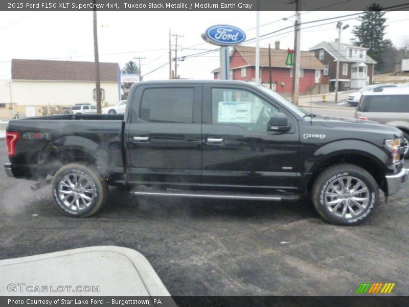 Tuxedo Black Metallic / Medium Earth Gray 2015 Ford F150 XLT SuperCrew 4x4