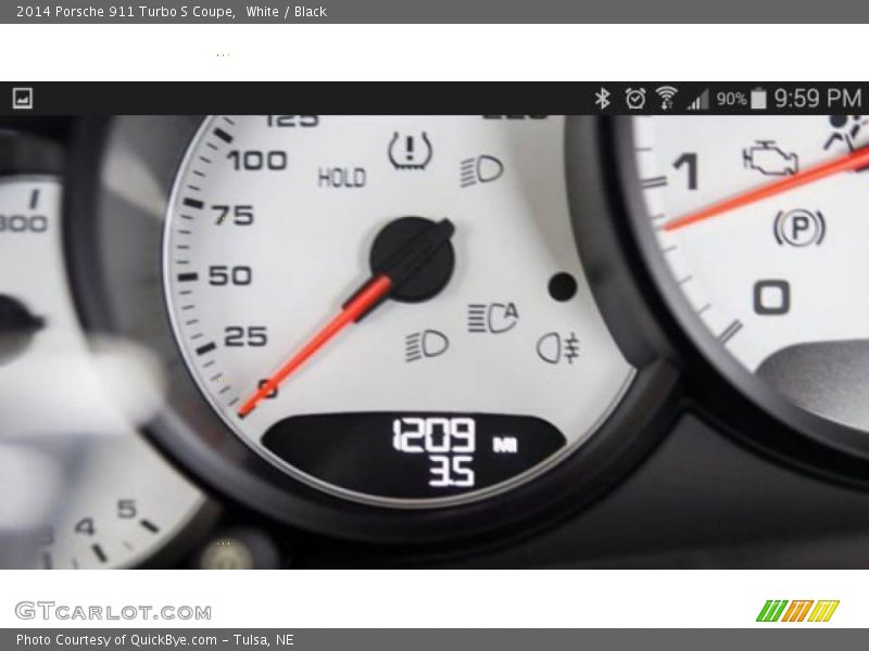 White / Black 2014 Porsche 911 Turbo S Coupe