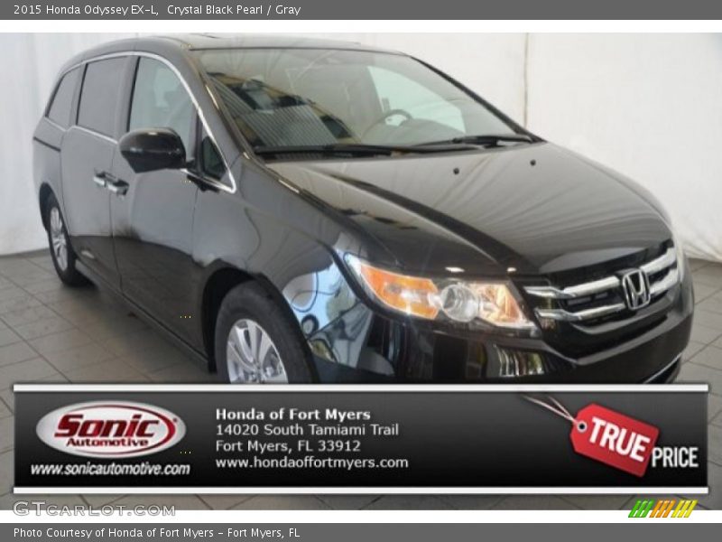 Crystal Black Pearl / Gray 2015 Honda Odyssey EX-L