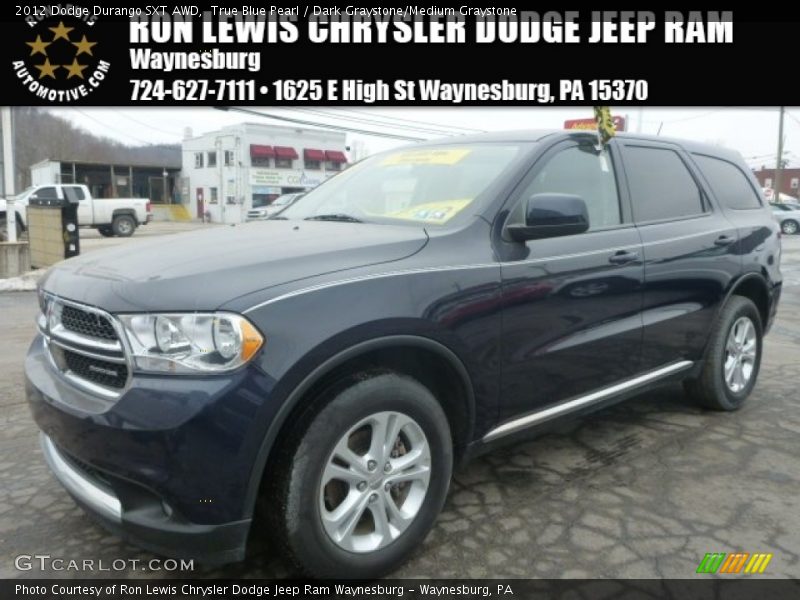 True Blue Pearl / Dark Graystone/Medium Graystone 2012 Dodge Durango SXT AWD