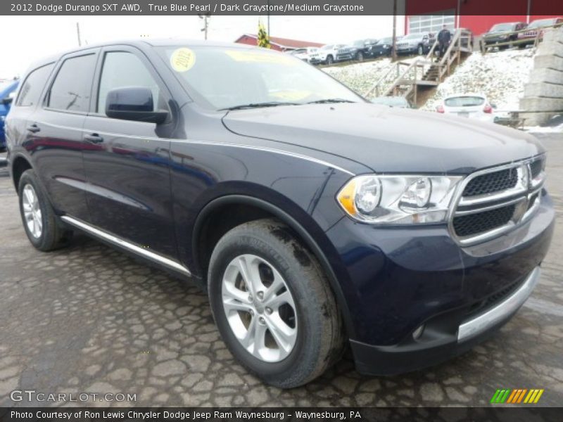 True Blue Pearl / Dark Graystone/Medium Graystone 2012 Dodge Durango SXT AWD