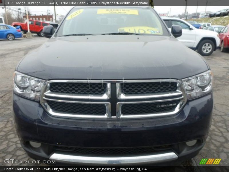 True Blue Pearl / Dark Graystone/Medium Graystone 2012 Dodge Durango SXT AWD