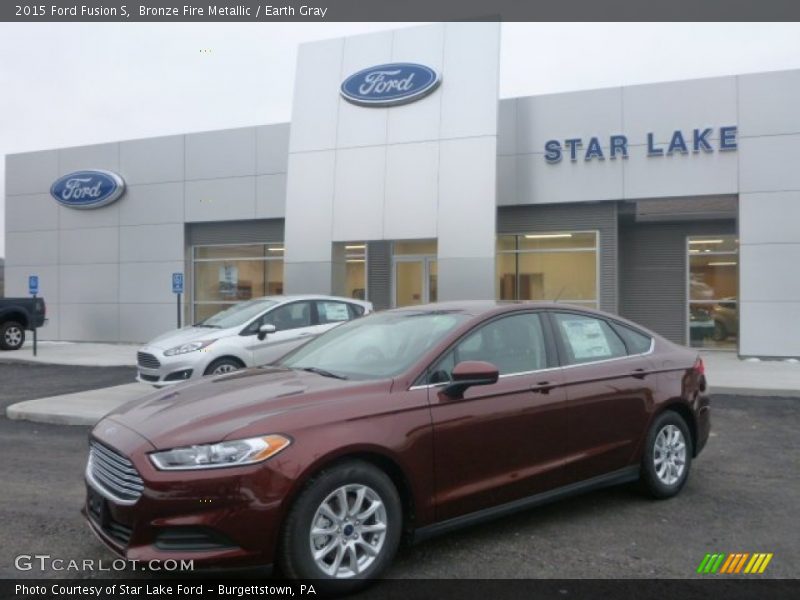 Bronze Fire Metallic / Earth Gray 2015 Ford Fusion S