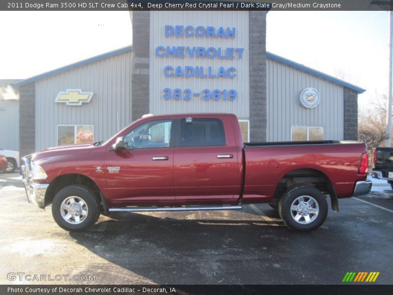 Deep Cherry Red Crystal Pearl / Dark Slate Gray/Medium Graystone 2011 Dodge Ram 3500 HD SLT Crew Cab 4x4