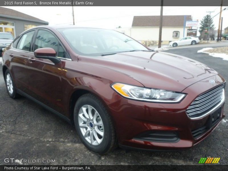 Bronze Fire Metallic / Earth Gray 2015 Ford Fusion S