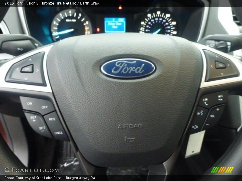 Bronze Fire Metallic / Earth Gray 2015 Ford Fusion S