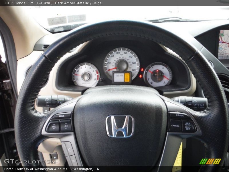 Dark Amber Metallic / Beige 2012 Honda Pilot EX-L 4WD