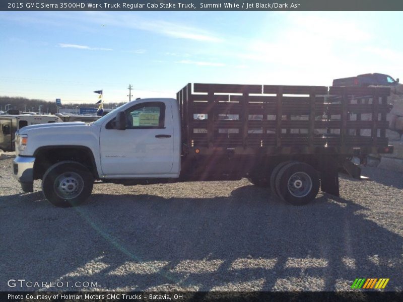 Summit White / Jet Black/Dark Ash 2015 GMC Sierra 3500HD Work Truck Regular Cab Stake Truck