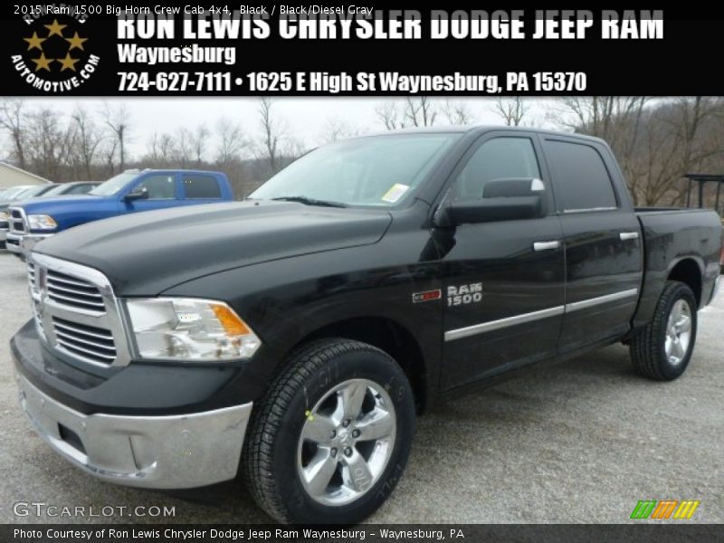 Black / Black/Diesel Gray 2015 Ram 1500 Big Horn Crew Cab 4x4