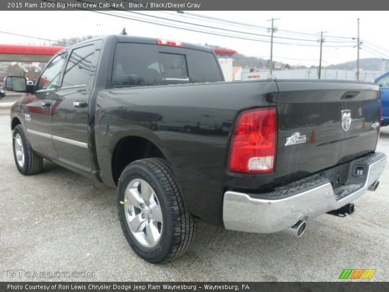 Black / Black/Diesel Gray 2015 Ram 1500 Big Horn Crew Cab 4x4